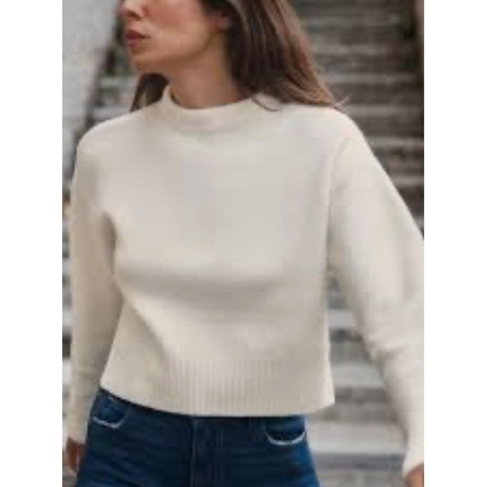 Zara Mock-Neck Knit Sweater